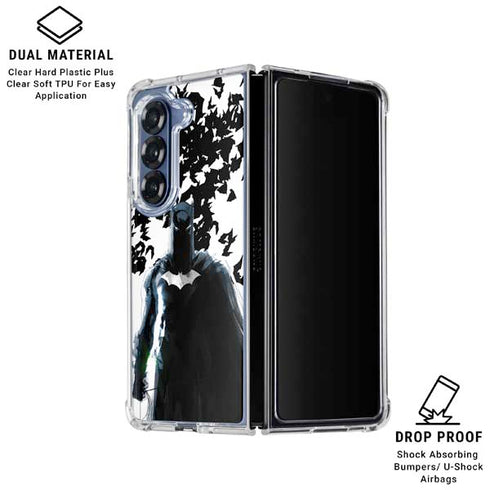 DC Comics Batman Holding batarang Art Galaxy Z Fold6 Clear Case